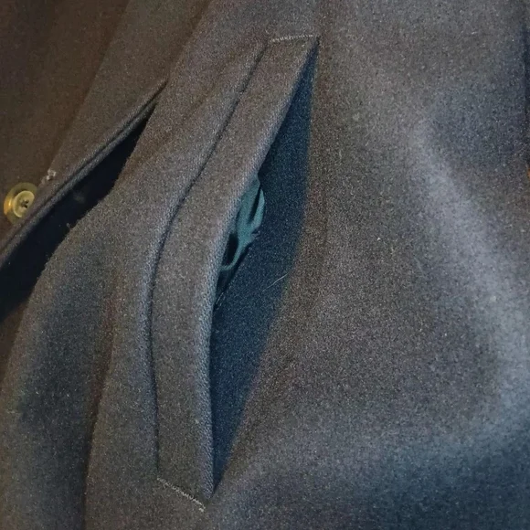 Halogen Mens Classic Double-Breasted Wool Peacoat - Picture 4 of 8